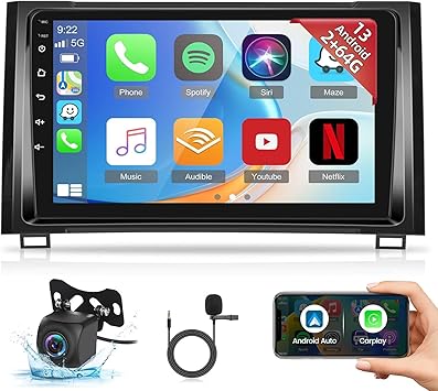 Photo 1 of 2+64G Android Car Radio for Toyota Tundra 2014-2017 with Apple Carplay & Android auto - 9 Inch Touchscreen Stereo Support WiFi GPS USB SWC + AHD Backup Camera + Mic
