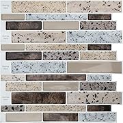 Photo 1 of Art3d Peel and Stick Backsplash Tiles for Kitchen, 10-Sheet Stick on Wall Tiles for Kitchen Bathroom Laundry Room Back Splash