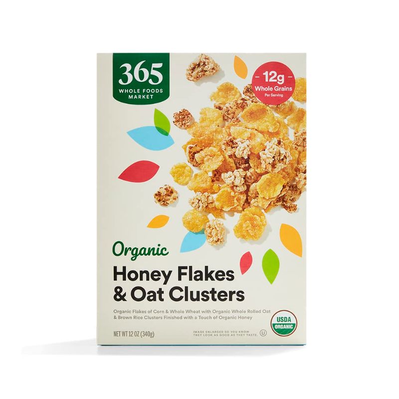 Photo 1 of 365 by Whole Foods Market, Organic Honey Flakes And Oat Clusters, 12 Ounce exp sept 21 24 pack of 2 
