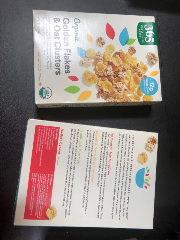 Photo 2 of 365 by Whole Foods Market, Organic Honey Flakes And Oat Clusters, 12 Ounce exp sept 21 24 pack of 2 
