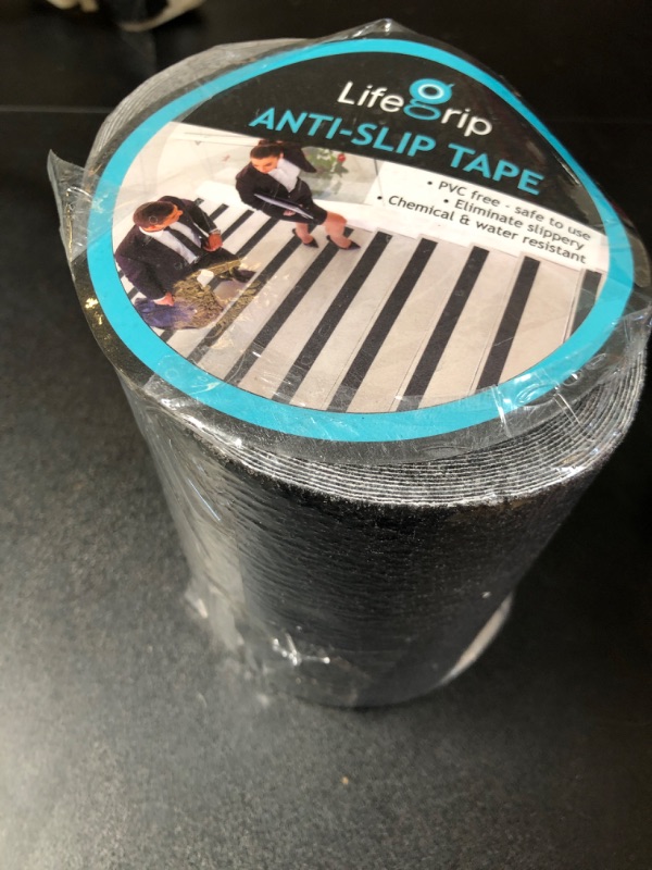 Photo 2 of Anti Slip Traction Tape, 6 Inch x 30 Foot - Best Grip, Friction, Abrasive Adhesive for Stairs, Tread Step, Indoor, Outdoor (6" X 30') 6" X 30' Black