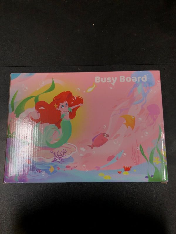 Photo 2 of Busy Board, Montessori Toys for 2 3 Year Old Toddlers, Preschool Learning & Educational Toys for Toddlers 1-3, Travel Toys for Car Activities, Gifts for 1 2 3 4 Year Old Girls Boys, Mermaid
