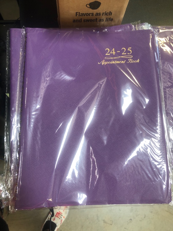 Photo 2 of 2024- 2025 Appointment Book/Planner - Weekly Appointment Book 2025, January 2025 - December 2025, 8.26"x 10.7", Daily/Hourly Planner with Tabs, 15 Minutes, Wirebound - Purple