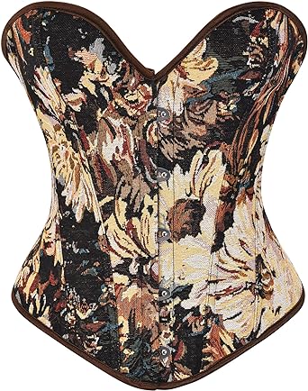 Photo 1 of Alivila.Y Fashion Womens Vintage Floral Denim Overbust Corset Bustier Top - Size 3XL