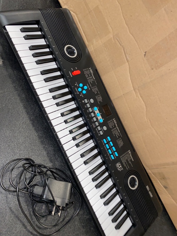 Photo 2 of 61 Key Keyboard Piano, Electric Piano Music Keyboard with Teaching Mode, Microphone, Sheet Music Stand and Power Supply
