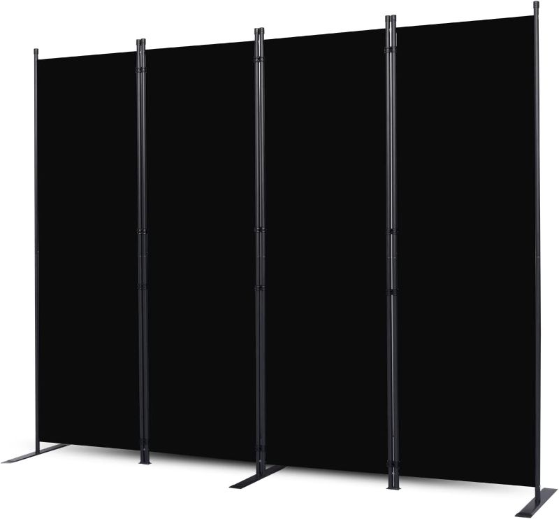 Photo 1 of Room Divider, 4 Panel Folding Privacy Screens with Wider Feet, 6 Ft Portable Room Partition for Room Separator, Room Divider Panel 88" W X 71" H, Partition Room Dividers Freestanding?Black BRAND NEW***
