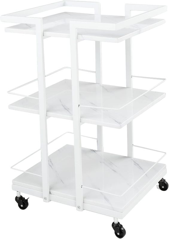 Photo 1 of Esthetician Cart with Wheels Salon Rolling Trolley, Mobile Storage Organizer for Beauty Spa Cosmetology Massage, Tattoo Manicure Facial Tool Holder Station, White BRAND NEW**