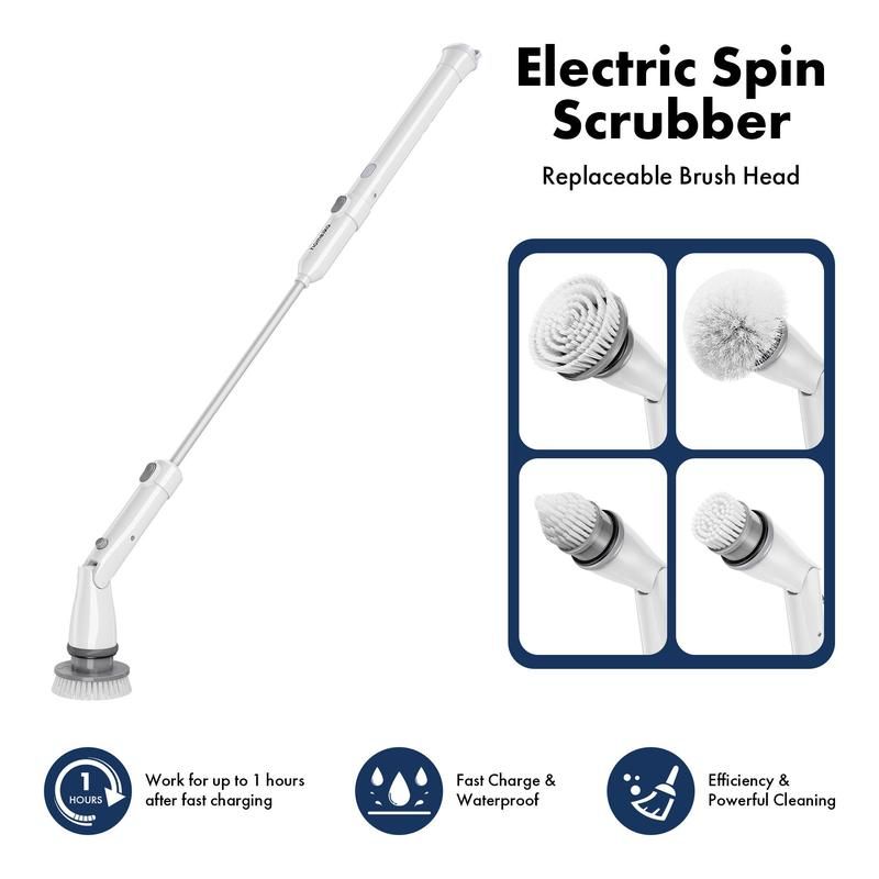 Photo 1 of Homeika Electric Spin Scrubber, Cordless Shower Scrubber with 4 Replacement Head, Fast Charge, Power Shower Scrubber for Bathroom, Tub, Tile, Floor