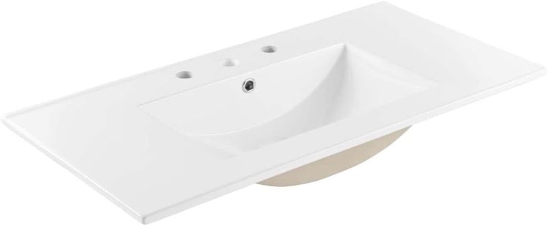 Photo 1 of Modway EEI-4203-WHI Cayman 36" Bathroom Sink, White
