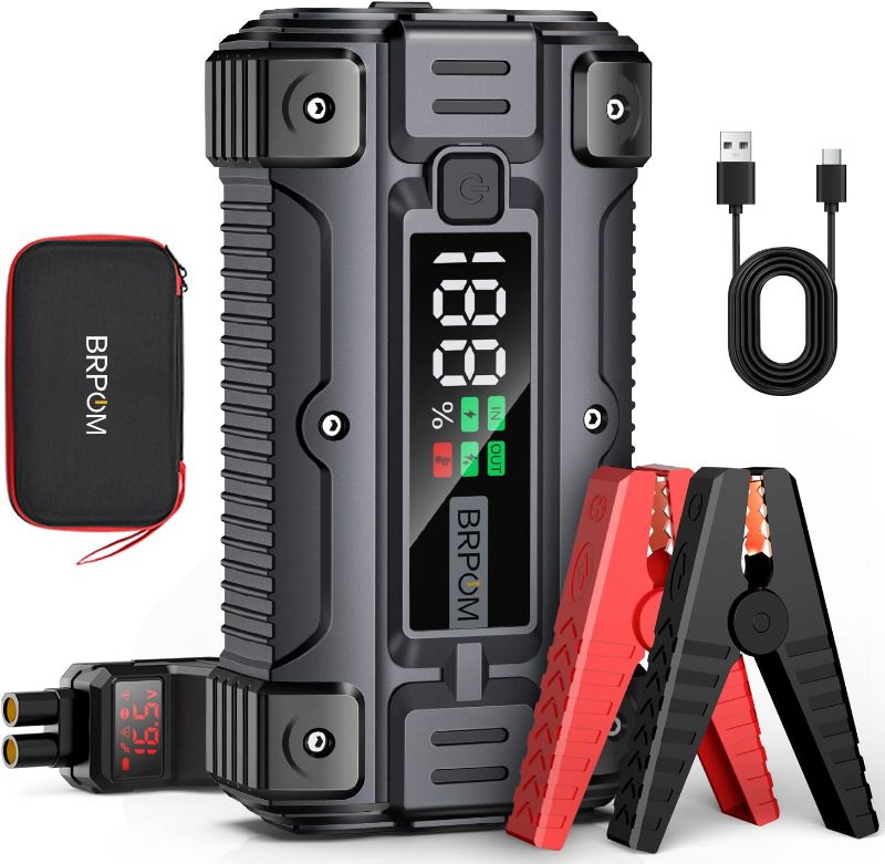 Photo 1 of Car Jump Starter, 6000A Peak 26800mAh (Up to All Gas or 10.0L Diesel Engine, 50 Times) 12V Auto Booster Battery Charger Jump Box with Quick Charger Smart Jump Cables with LED Screen