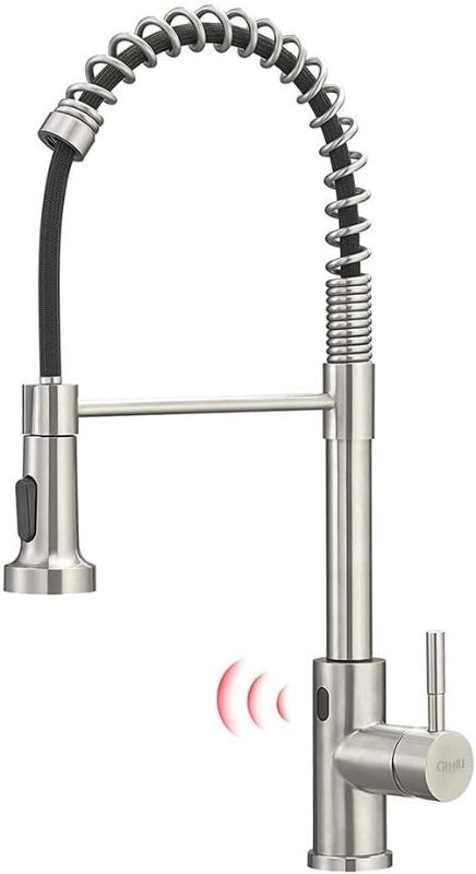 Photo 1 of Touchless Kitchen Faucet with Pull-Down Sprayer – Motion Sensor, Hands-Free Smart Activated Single-Hole Spring Faucet for Kitchen Sink – Brushed Nickel
COMPLETE**