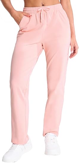 Photo 1 of Small MIER Women's Cotton Sweatpants with Pockets - Open Bottom Lounge Casual Drawstring Pants Loose Sweat Pants for Women
