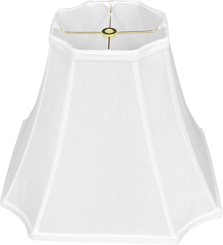 Photo 1 of Tootoo Star Fabric Lampshade White (6.3x6.3)" x (13x13)'' x 10.8" Octagonal Royal Bell Shade for Floor Lamp Shade and Table Lamp Shade
