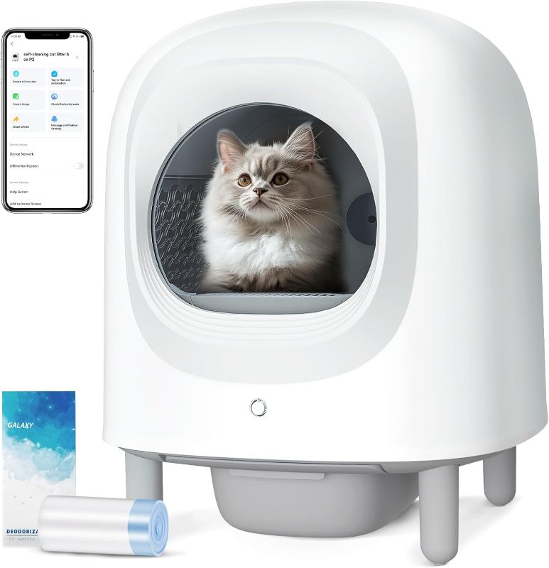 Photo 1 of Sousia Self-Cleaning Cat Litter Box - 56L Extra Large Robot Automatic Cat Litter Box for Multi Cats with Safety Protection/Anti-Pinch/APP Control/Odor Removal
