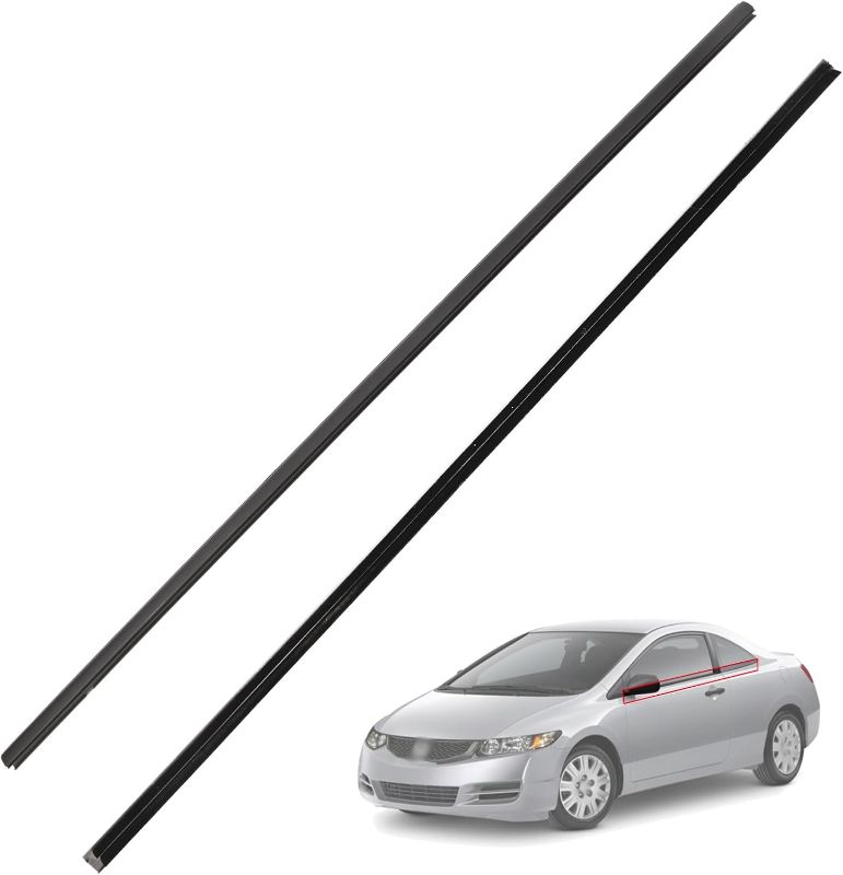 Photo 1 of 2PCS Door Belt Moldings Window Belt Weatherstrip Left and Right 72410-SVA-A01ZA 72450-SVA-A01ZA Compatible with Honda Civic Coupe 2D 2006 2007 2008 2009 2010 2011
