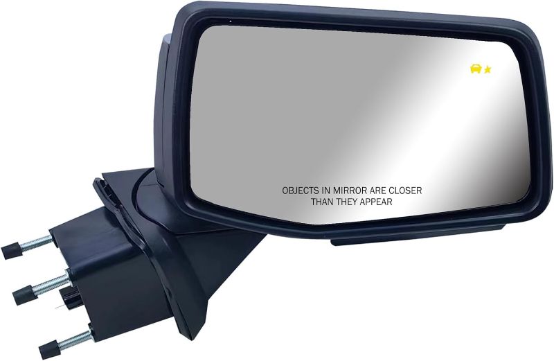 Photo 1 of Passenger Right Side Door Mirror Power Heated with BLIS(Blind Spot Light) Glass Puddle and Signal Light Chrome Pirmer and Textured Back Cover for Chevrolet Silverado GMC Sierra from 2019 to 2023
