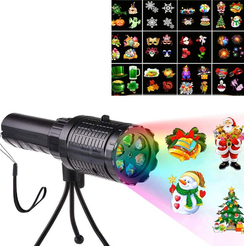 Photo 1 of Christmas Projector LED Lights,12 Slides Light LED Projector Lamp Landscape Lamp Xmas Party Decorations Spotlight for Outdoor Indoor Party, Christmas, Halloween,Birthday
