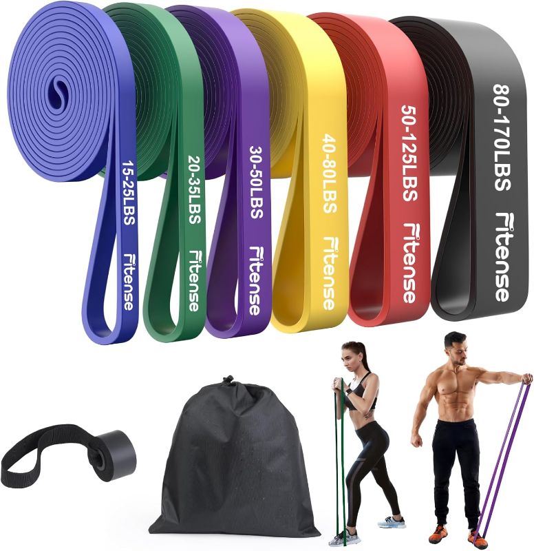 Photo 1 of Resistance Bands Set - Pull Up Bands with 10 Resistance Levels 15-170 LBS for Men Women, Exercise Bands Resistance with Door Anchor, Training Poster & Pouch for Body Stretching, Pull Up Assist
