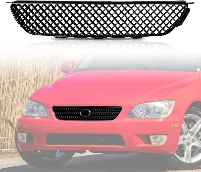 Photo 1 of Front Bumper Grille for 2001 2002 2003 2004 2005 LEXUS IS300 ABS Black Mesh Front Upper Grill Guard Replacement Part
