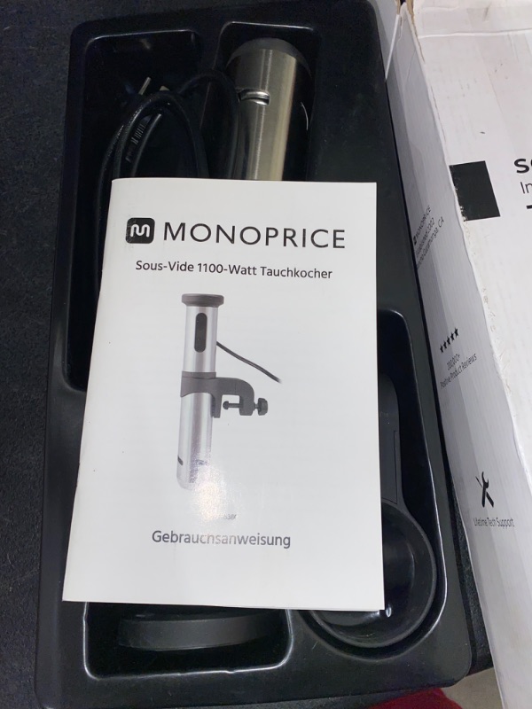 Photo 3 of Monoprice Sous Vide Immersion Cooker 800W - With Adjustable Clamp And Digital LED Touch Screen, Easy To Clean, Black and Silver - Strata Home Collection
