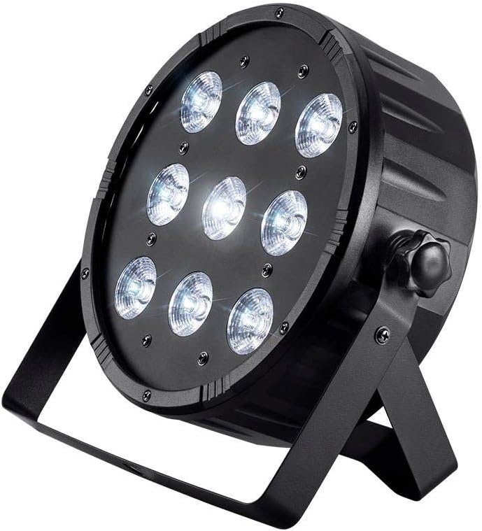 Photo 1 of Monoprice 9 x 10-Watt Quad LED Flat Par Stage Wash Light (RGBW) Black, 8-Channel DMX Option - Stage Right Series
