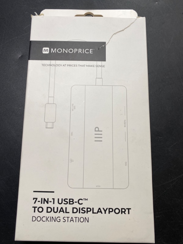 Photo 3 of 7-in-1 Dual Monitor Docking Station with Dual 4K@60Hz DisplayPort, 10Gbps USB 3.1 Gen2, 100W PD Pthrough