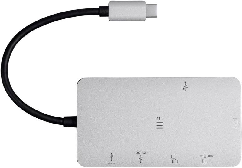 Photo 1 of Monoprice USB-C to HDMI Adapter - Resolution up to 4k@60hz, Aluminum Alloy Shell, Gray - Consul Series
