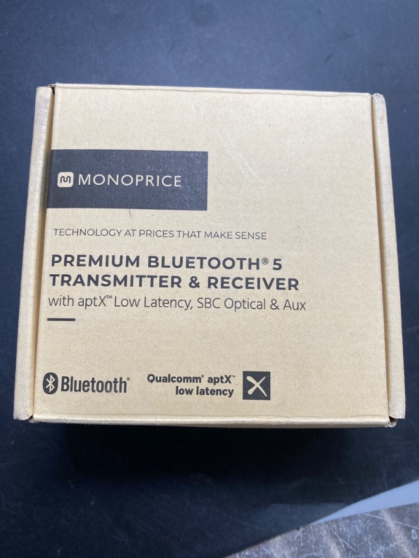 Photo 3 of Monoprice Premium Bluetooth 5 Transmitter & Receiver with aptx HD, aptX, aptX Low Latency, AAC, and SBC Codecs and Optical and Aux Inputs Small
