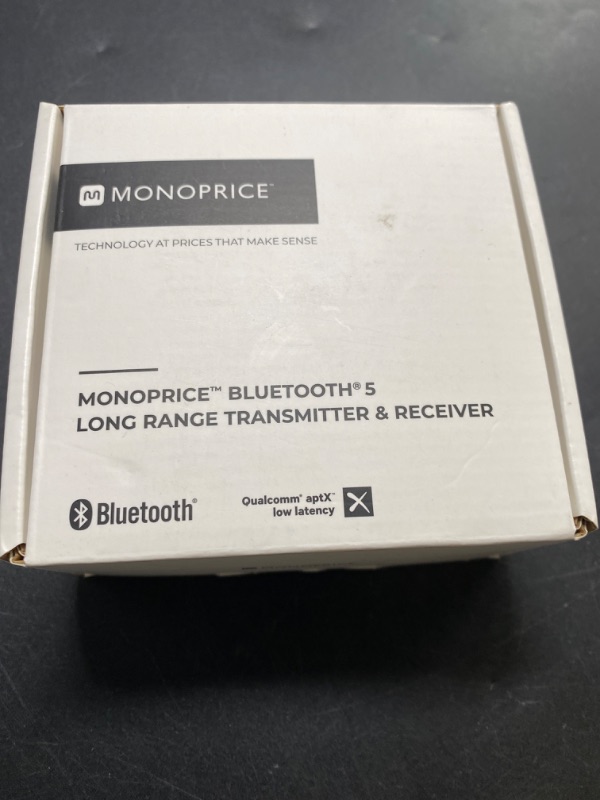 Photo 3 of Monoprice Bluetooth 5 Long Range Transmitter and Receiver - with AptX HD and AptX Low Latency, SBC, AAC, Up to 32 Feet (10 Meters) Toslink/Optical, 3.5mm Aux, Up to 25 Hours of Audio Playback
