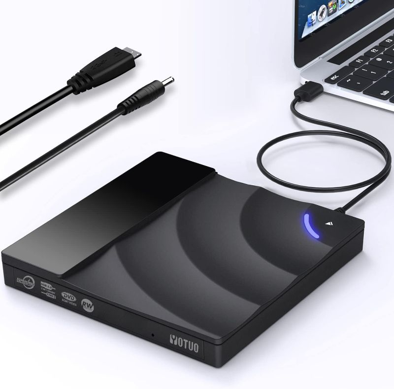 Photo 1 of External DVD Drive for USB 3.0 Type C, Portable DVD Write CD Burner RW ROM Optical Drive Player Reader Disk Disc with Laptop Desktop PC Windows 11/10/8/7, Mac Pro/Air MacBook, Linux (SY-IDD020)
