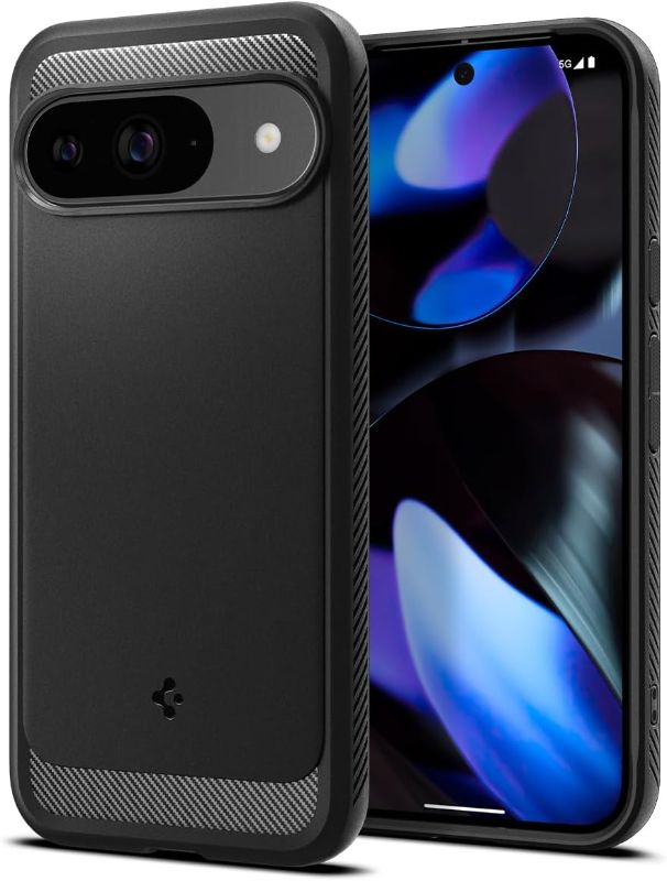 Photo 1 of Spigen Rugged Armor Designed for Pixel 9 Case/Pixel 9 Pro Case (2024) [Hard Shell] [Military-Grade Protection] - Matte Black
