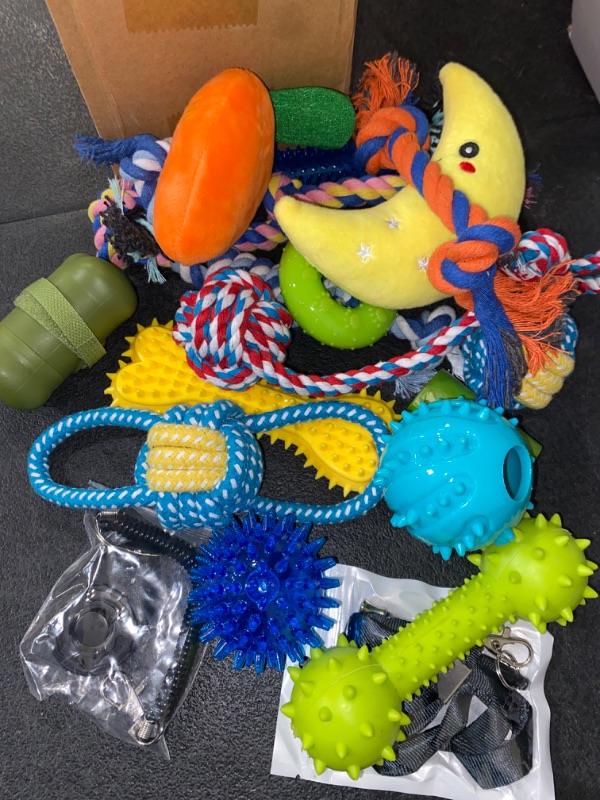 Photo 1 of ESYLIF Dog Chew Toys for Teething,Boredom,Toothbrush,20 Pack Puppy Toys with Rope Toys, Treat Balls and Squeaky Toys for Small/Medium Breeds