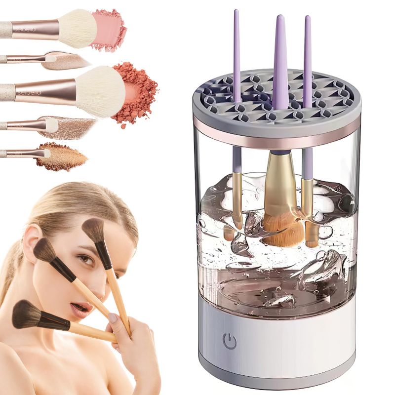 Photo 1 of Cosmetic Brush Cleaner, Brushly Pro Makeup Brush Cleaner, Electric Makeup Brush Cleaner, Automatic Spinning Makeup Brush Cleaner For For All Size Makeup Brus (1 Set, USB cable with socket)
