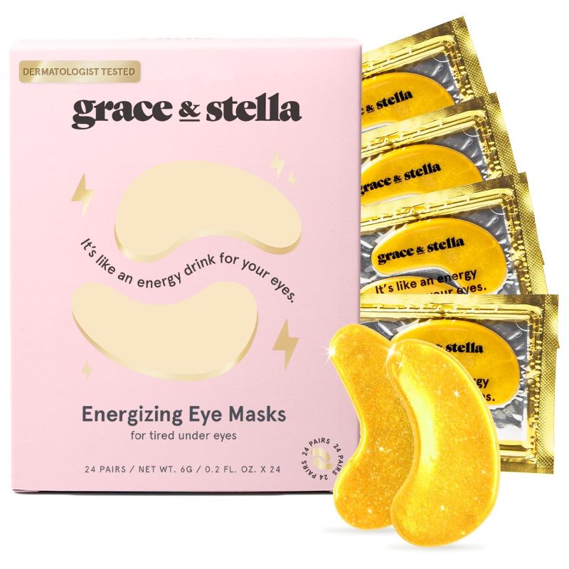 Photo 1 of SEALED**grace & stella Under Eye Mask - Christmas Gifts for Women, Christmas Gifts for Mom - Reduce Dark Circles, Puffy Eyes, Undereye Bags, Wrinkles - Gel Under Eye Patches - Vegan (24 Pairs, Gold)
