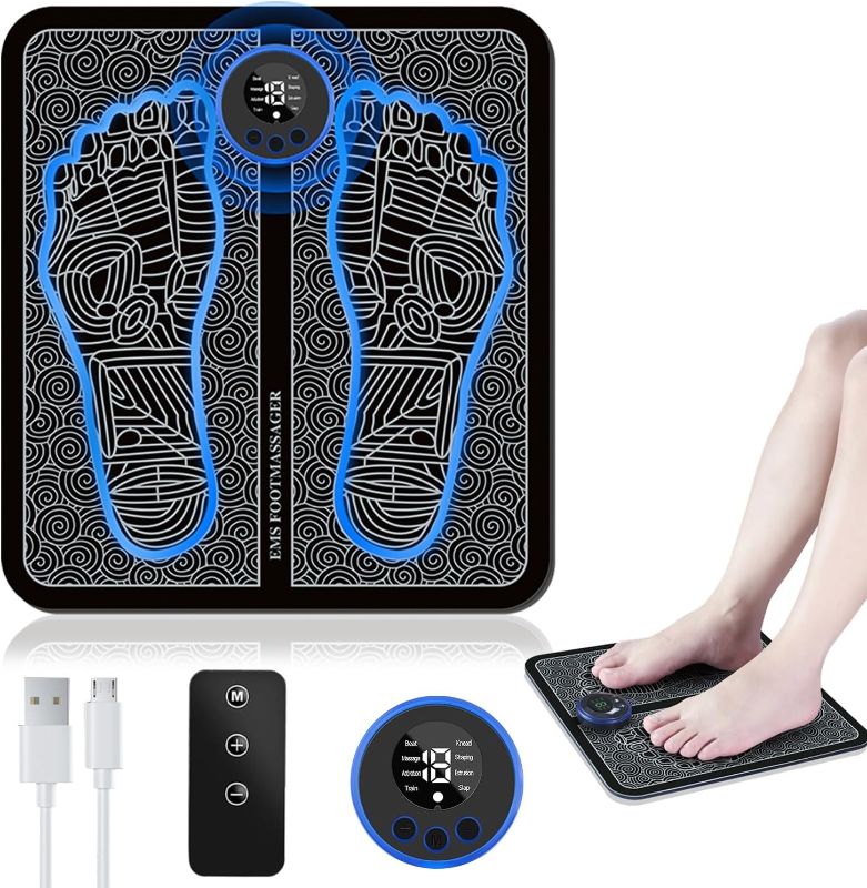 Photo 1 of EMS Foot Massager, Improve Circulation, Muscle Relaxation, Portable & Rechargeable Feet Massager Pad with 8 Modes &19 Levels
