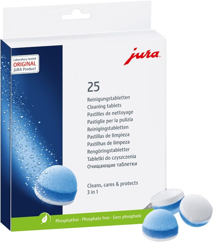 Photo 1 of Jura 3-Phase Cleaning Tablets 25045 For All Espresso Machines and Automatic Coffee Centers - 25-Count
