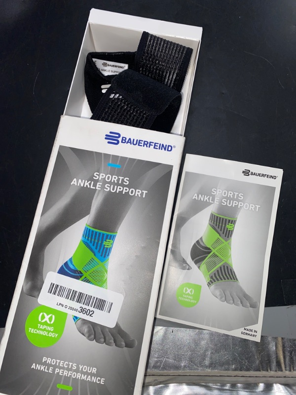 Photo 2 of XS Bauerfeind Sports Ankle Support - Breathable Compression (All Black, X-Small/Right)
