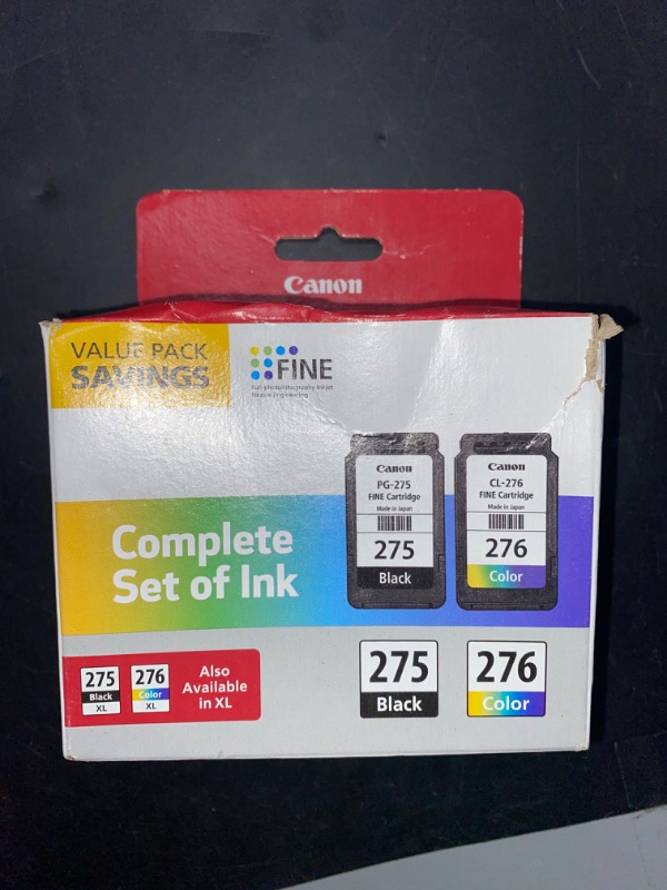 Photo 2 of Canon PG-275 / CL-276 Genuine Ink Value Pack (2 Cartridges), Compatible with TS3520/3522/4722/3720/3722, TR4720
