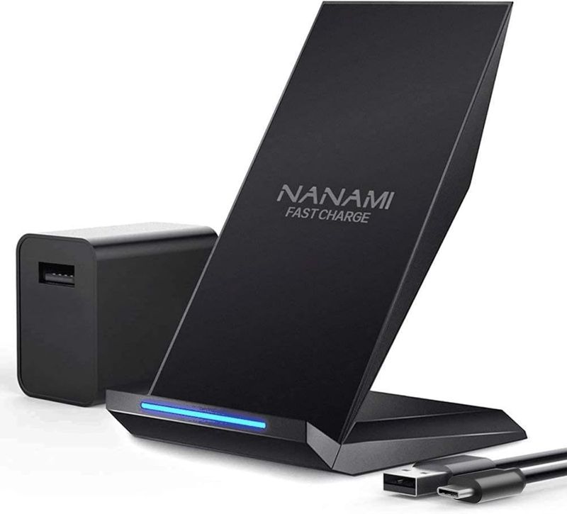 Photo 1 of NANAMI Fast Wireless Charger with USB Phone Charger, Qi Certified Charging Stand with QC3.0 Adapter Compatible iPhone 16/16 Plus/16 Pro/16 Pro Max/15/14/13/12,10W for Samsung Galaxy S24/S23/S22/S21
