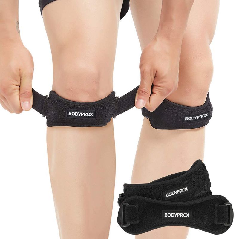 Photo 1 of Bodyprox Patella Tendon Knee Strap 2 Pack, Knee Pain Relief Support Brace Hiking, Soccer, Basketball, Running, Jumpers Knee, Tennis, Tendonitis, Volleyball & Squats
