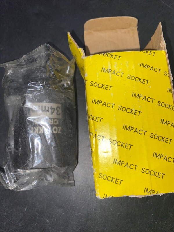 Photo 2 of 1/2" Drive x 34 mm Deep 6 PT Impact Socket, CR-MO, 1/2-inch Drive 6 Point Axle Nut Socket for Easy Removal of Axle Shaft Nuts (34MM)
