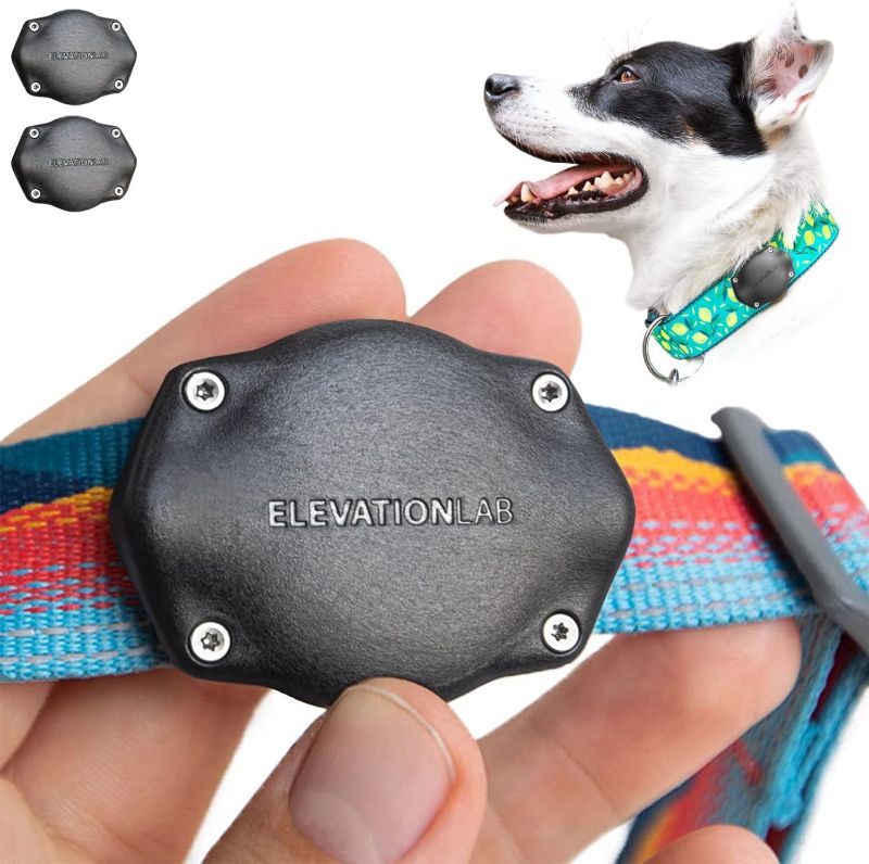 Photo 1 of LARGE SEALED BAG** DESIGN MAY VARY*TagVault™ AirTag Dog Collar Mount (2 Pack) - IP69 Waterproof, Doesn't Dangle, Fits All Width Collars | Elevation Lab
