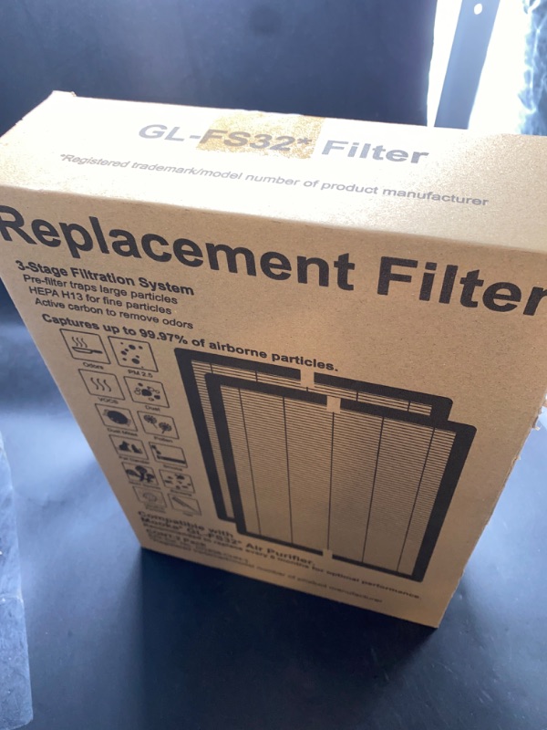 Photo 1 of SEALED**GL-FS32 Replacement Filter, Compatible with MOOKA®/KOIOS GL-FS32 and Azeus GL-FS32 Air Purifier, H13 True HEPA 3-in-1 Activated Carbon Filtration System,2 Pack
