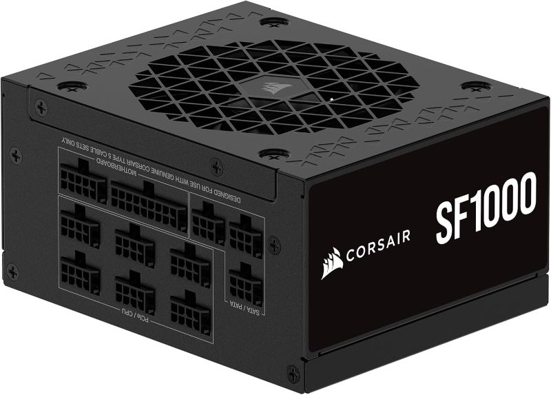 Photo 1 of CORSAIR SF1000 (2024) Fully Modular Low Noise 80 Plus Platinum ATX Power Supply – ATX 3.0 Compliant – PCIe 5.0 Ready – SFX-to-ATX Bracket Included – Black
