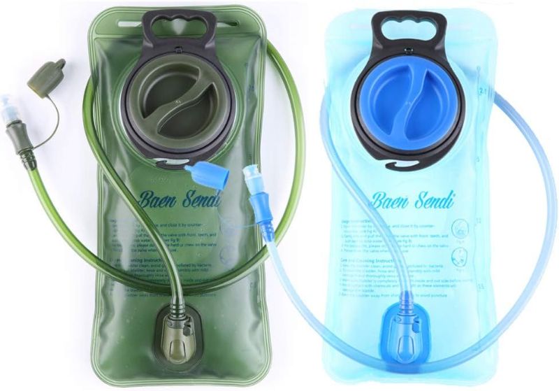 Photo 1 of Hydration Bladder 2 Liter/70 oz(2 Pack) - Water Bladder Pack of 2(1 Piece Blue+1 Piece ArmyGreen) - BPA Free Hydration Pack Replacement
