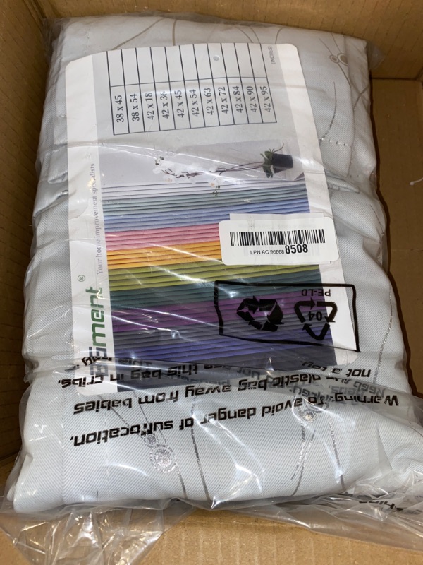 Photo 1 of BGment White Curtains 72 Inch Length 2 Panels Set Grommet Thermal Insulated Room Darkening Window Curtains with Wave Line and Dots Printed for Bedroom, 42 x 72 Inch, Pure White
