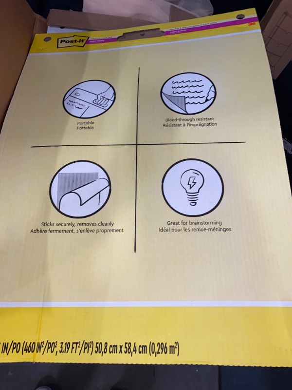 Photo 2 of Post-it Super Sticky Portable Tabletop Easel Pad w/Dry Erase Panel, Great for Virtual Teachers and Students, 20x23 Inches, 20 Sheets/Pad, 2 Pads, Built-in Stand (563DE VAD 2PK) , White
