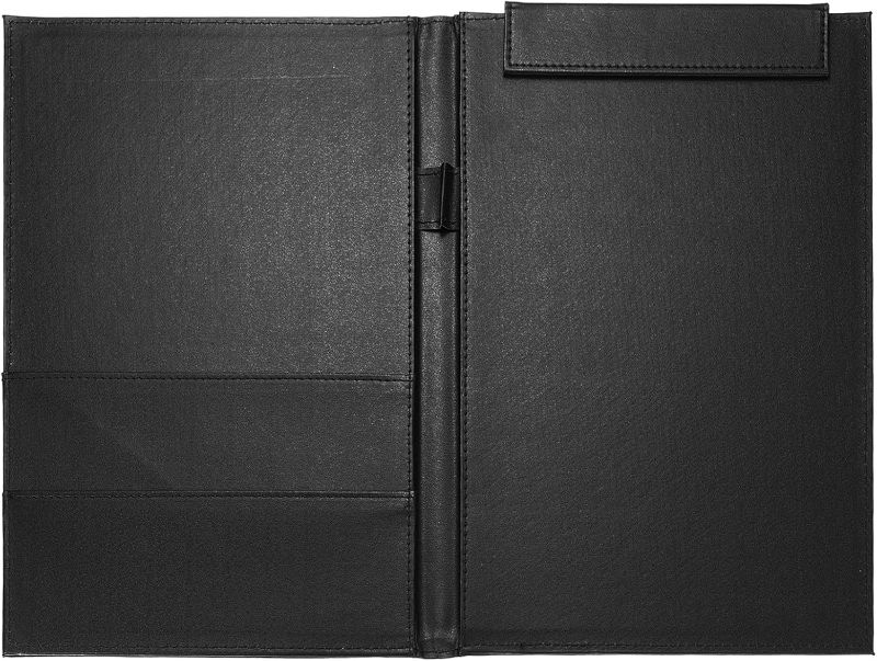 Photo 1 of PATIKIL 12.8"x9.6" A4 PU Leather Clipboard, Black Business Padfolio Organizer Binder Resume Legal Document Folder Holder Writing Pad for Office
