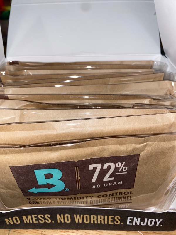 Photo 2 of Boveda 72% Two-Way Humidity Control Packs For Wood Humidifier Boxes – 12 Pack – Moisture Absorbers – Humidifier Packs – Individually Wrapped Hydration Packets
