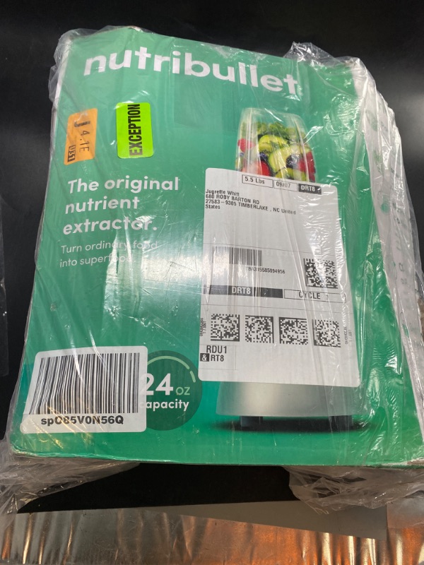 Photo 3 of nutribullet Personal Blender for Shakes, Smoothies, Food Prep, and Frozen Blending, 24 Ounces, 600 Watt, Gray, (NBR-0601)
